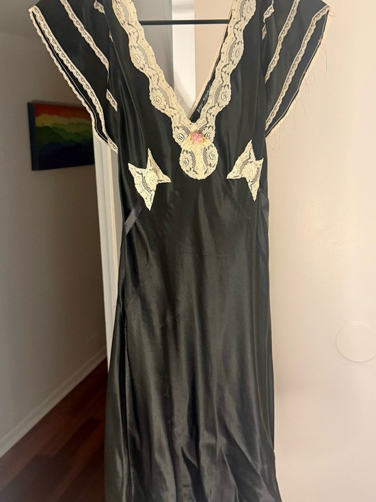 Betsey Johnson Other - vintage 1990s Betsey Johnson silk satin bias-cut slip dress black Chemise